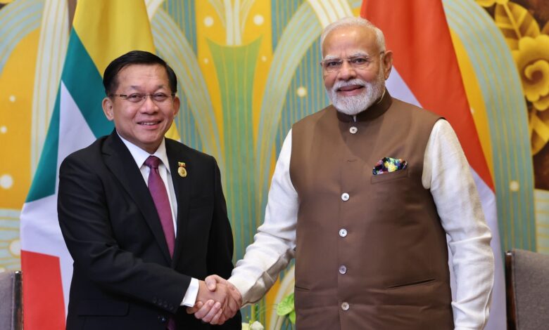 Modi hte Min Aung Hlaing Hkrum