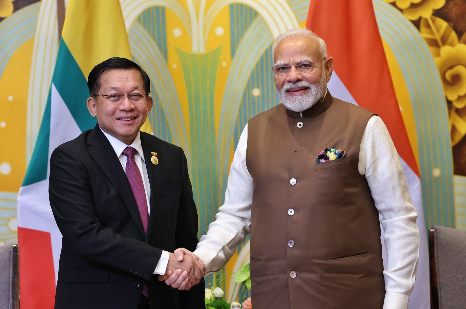 Modi hte Min Aung Hlaing Hkrum